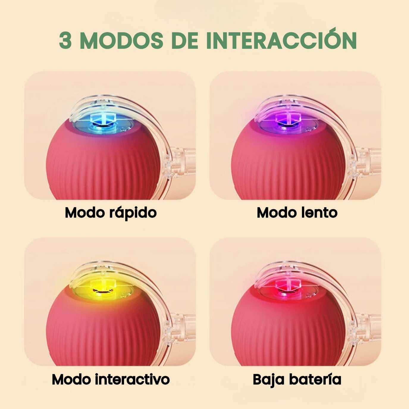 Pelota inteligente e interactiva para tu gato – Recargable por USB